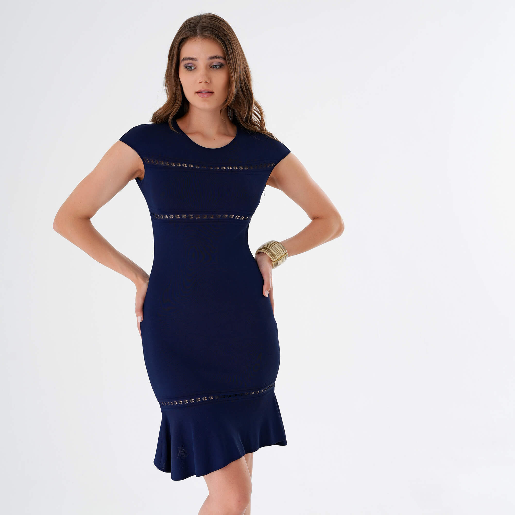 Emilio Pucci - Navy Blue Classic Fitted Midi Dress S